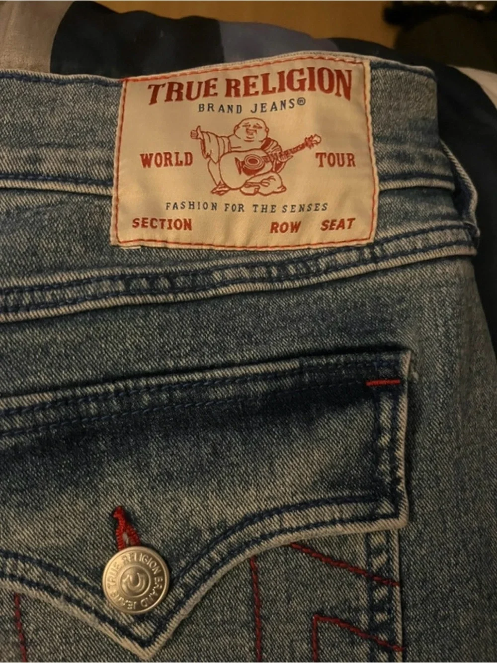 True Religion Men's Light Wash Straight-Leg Jeans